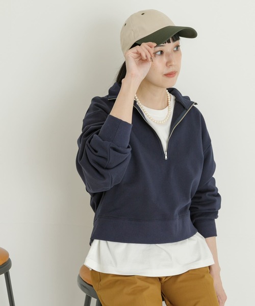 UR Lab.（アーバンリサーチラボ）の「スタンドジップ裏毛プルオーバー（Tシャツ/カットソー・レディース・ベージュ系その他/ネイビー/グレー系その他・FREE）」の8枚目の写真