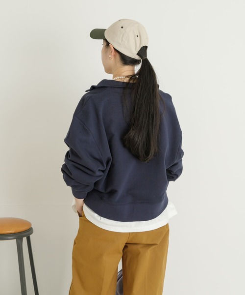 UR Lab.（アーバンリサーチラボ）の「スタンドジップ裏毛プルオーバー（Tシャツ/カットソー・レディース・ベージュ系その他/ネイビー/グレー系その他・FREE）」の9枚目の写真