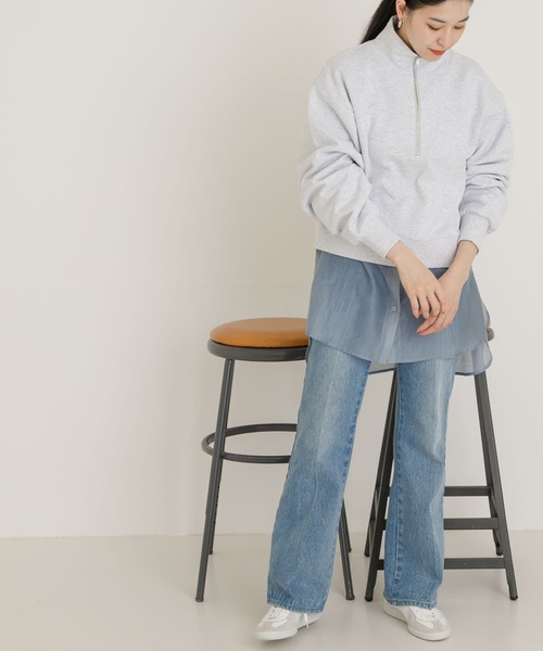 UR Lab.（アーバンリサーチラボ）の「スタンドジップ裏毛プルオーバー（Tシャツ/カットソー・レディース・ベージュ系その他/ネイビー/グレー系その他・FREE）」の17枚目の写真