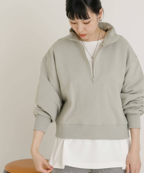 UR Lab.（アーバンリサーチラボ）の「スタンドジップ裏毛プルオーバー（Tシャツ/カットソー・レディース・ベージュ系その他/ネイビー/グレー系その他・FREE）」の21枚目の写真