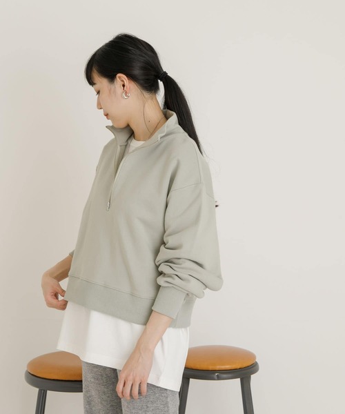 UR Lab.（アーバンリサーチラボ）の「スタンドジップ裏毛プルオーバー（Tシャツ/カットソー・レディース・ベージュ系その他/ネイビー/グレー系その他・FREE）」の22枚目の写真