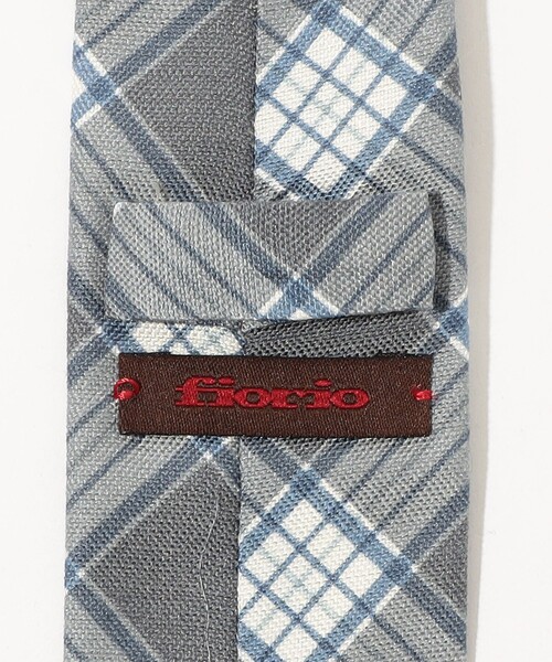 Fiorio(フィオリオ)の「fiorio コットンシルク チェック柄ネクタイ(ネクタイ・メンズ・ブルー系その他4/レッド系その他/ブルー系その他2・FREE)」の4枚目の写真