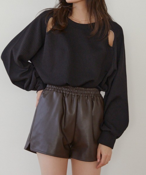 ACYM(アシーム)の「Relax leather short パンツ(その他パンツ・レディース・アイボリー/ブラウン・FREE)」の14枚目の写真