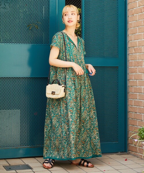 FREAK'S STORE（フリークスストア）の「【限定展開】 インド ペイズリー プリント ワンピース（ワンピース・レディース・ブラック/ベージュ/パープル/オレンジ/グリーン・SMALL/MEDIUM）」の18枚目の写真