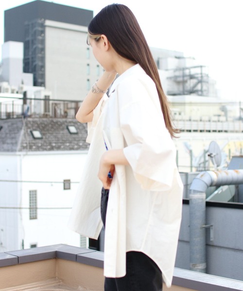 THE SHINZONE（ザ　シンゾーン）の「THE SHINZONE/シンゾーン　ワイドスリーブシャツ　WIDE SLEEVE SHIRT　22MMSBL10（シャツ/ブラウス・レディース・イエロー/ブルー/ホワイト・36）」の5枚目の写真