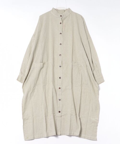 チャイハネ（チャイハネ）の「【チャイハネ】チャキバンドカラーシャツワンピース（シャツワンピース・レディース・ブルー/カーキ/ブラック/ブラウン/ナチュラル/レッド/グリーン・FREE）」の6枚目の写真