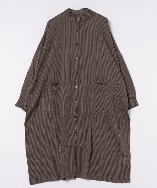 チャイハネ（チャイハネ）の「【チャイハネ】チャキバンドカラーシャツワンピース（シャツワンピース・レディース・ブルー/カーキ/ブラック/ブラウン/ナチュラル・FREE）」の13枚目の写真