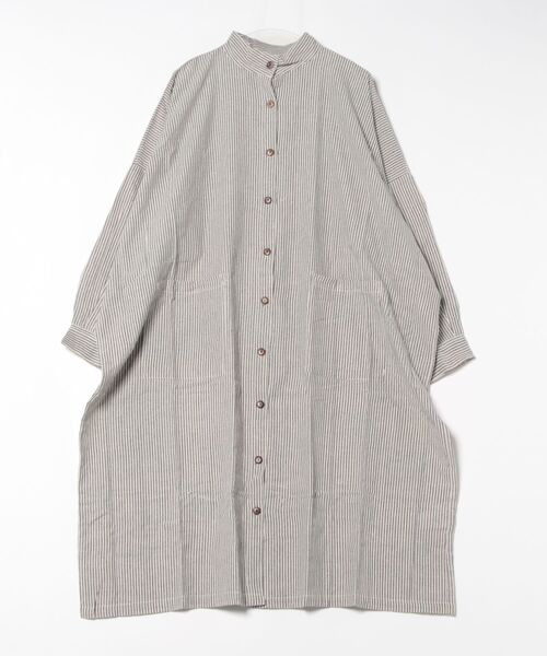 チャイハネ（チャイハネ）の「【チャイハネ】チャキバンドカラーシャツワンピース（シャツワンピース・レディース・ブルー/カーキ/ブラック/ブラウン/ナチュラル・FREE）」の18枚目の写真