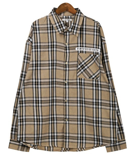 LUXSTYLE(ラグスタイル)の「ガールズフォト&ロゴプリント長袖シャツ(シャツ/ブラウス・メンズ・ベージュ/ホワイト/ブラック・M/L)」の11枚目の写真