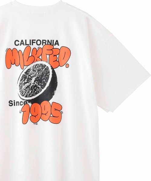 MILKFED.（ミルクフェド）の「ORANGE SS TOP（Tシャツ/カットソー・レディース・ライトブルー/ホワイト/オレンジ・ONE SIZE）」の2枚目の写真