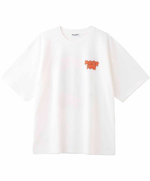 MILKFED.（ミルクフェド）の「ORANGE SS TOP（Tシャツ/カットソー・レディース・ライトブルー/ホワイト/オレンジ・ONE SIZE）」の12枚目の写真
