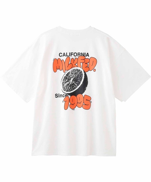 MILKFED.（ミルクフェド）の「ORANGE SS TOP（Tシャツ/カットソー・レディース・ライトブルー/ホワイト/オレンジ・ONE SIZE）」の8枚目の写真