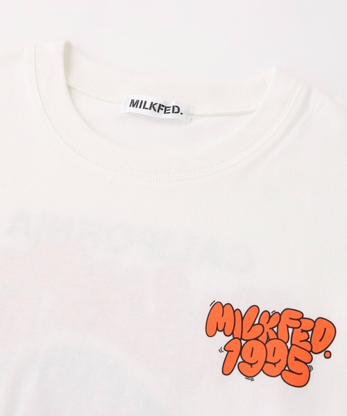 MILKFED.（ミルクフェド）の「ORANGE SS TOP（Tシャツ/カットソー・レディース・ライトブルー/ホワイト/オレンジ・ONE SIZE）」の5枚目の写真