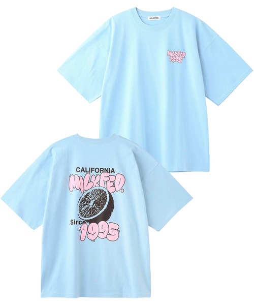 MILKFED.（ミルクフェド）の「ORANGE SS TOP（Tシャツ/カットソー・レディース・ライトブルー/ホワイト/オレンジ・ONE SIZE）」の6枚目の写真