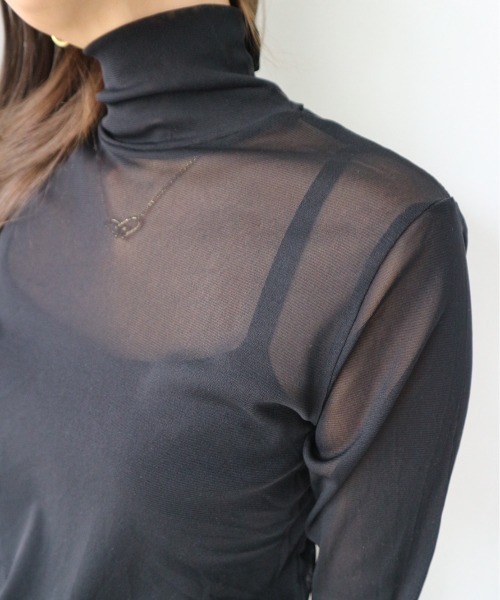TRUNC（トランクエイティーエイト）の「Sheer Highneck Pullover（Tシャツ/カットソー・レディース・アイボリー/ブラック・FREE）」の11枚目の写真
