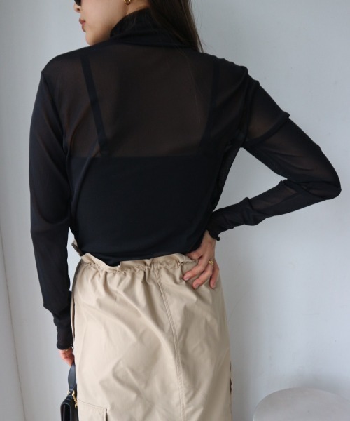 TRUNC（トランクエイティーエイト）の「Sheer Highneck Pullover（Tシャツ/カットソー・レディース・アイボリー/ブラック・FREE）」の22枚目の写真