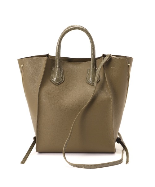 FREE'S MART(フリーズマート)の「サイドジップトートバッグ(トートバッグ・レディース・ホワイト/ブラック/カーキ・フリ-)」の3枚目の写真