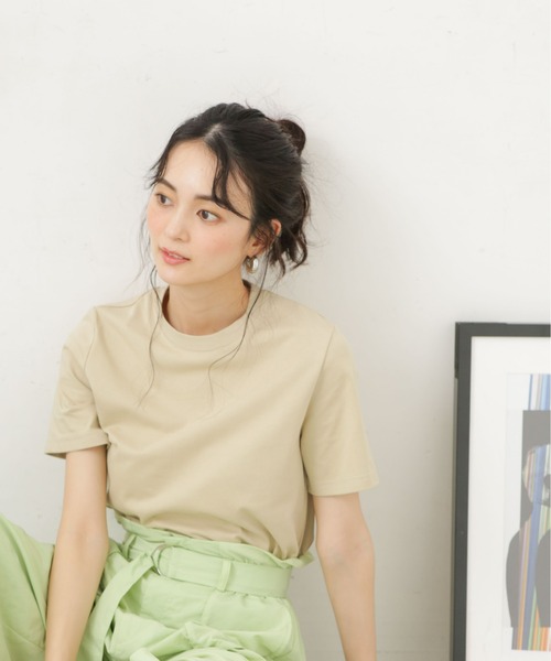 LB.04/汗染み防止加工＋接触冷感機能クルーネックカットトップス