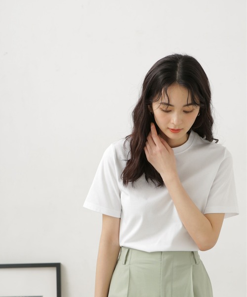 LB.04/汗染み防止加工＋接触冷感機能クルーネックカットトップス