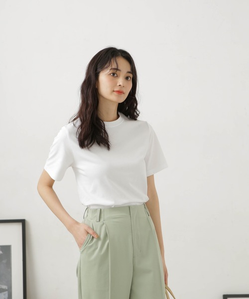 LB.04/汗染み防止加工＋接触冷感機能クルーネックカットトップス