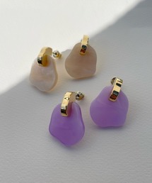 【KuKuLu TOKYO】メタル × カラー ニュアンス クロス ピアス(ニッケルフリー)