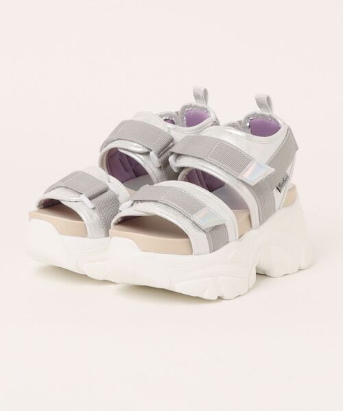 YOSUKE(ヨースケ)の「「YOSUKE/ヨースケ」厚底ベルティッドサンダル(サンダル・レディース・グリーン/アイボリー/ブラック/グレー/ブラック×ホワイト/カーキ/シルバー/ブラック×パープル/ブラック×ブルー・S/M/L/LL)」の9枚目の写真