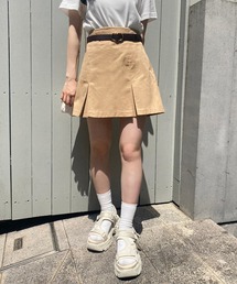 one after another NICE CLAUP | ベルト付きボックスプリーツミニスカート(スカート)