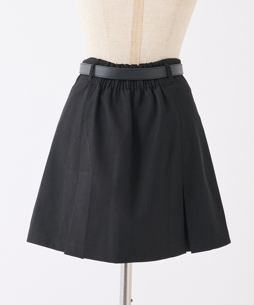 ベルト付きボックスプリーツミニスカート（スカート）｜one after