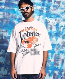 《ユニセックスアイテム》「Lobster」ハンドプリントオーバーサイズクルーネックTシャツ【MAISON SPECIAL/メゾンスペシャル】