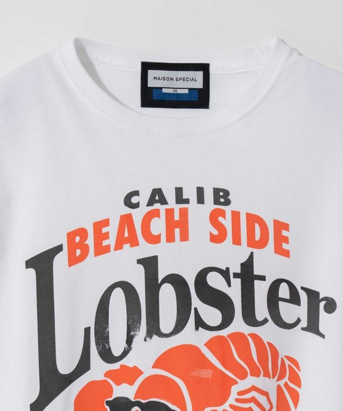 MAISON SPECIAL(メゾンスペシャル)の「《ユニセックスアイテム》「Lobster」ハンドプリントオーバーサイズクルーネックTシャツ【MAISON SPECIAL/メゾンスペシャル】(Tシャツ/カットソー・メンズ・ホワイト/ブラック・1/2/0)」の4枚目の写真