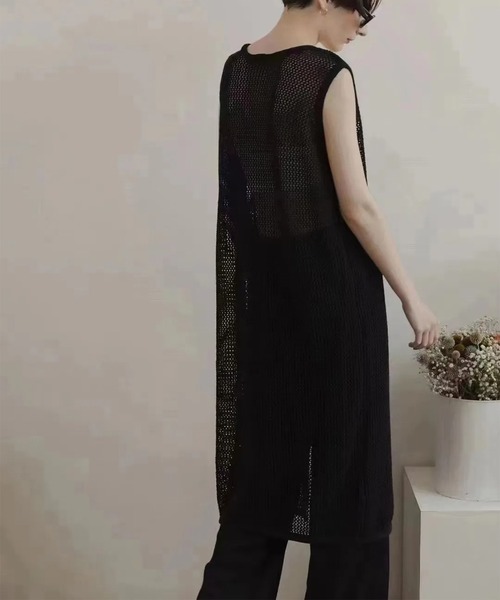 leune（ルネ）の「ニットロングジレ（ベスト・レディース・ホワイト/ベージュ/ブラック・FREE）」の9枚目の写真
