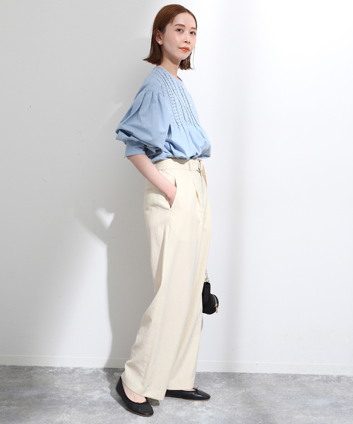 SLOBE IENA（スローブイエナ）の「カットワークタックブラウス