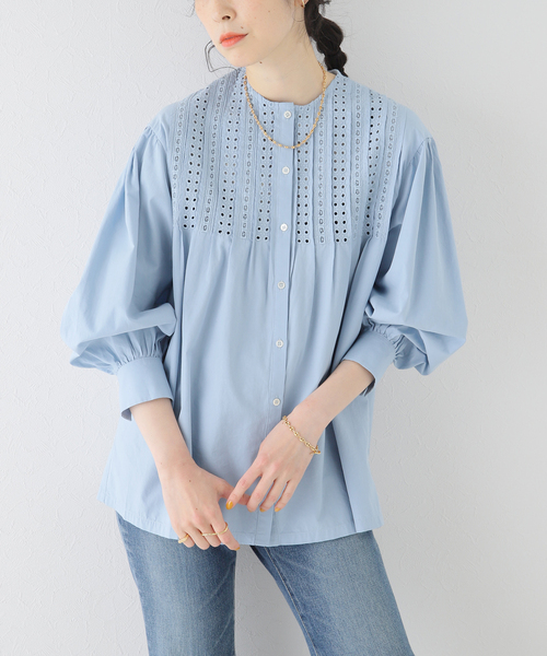 23ss 極美品✨ スローブイエナ カットワークタックブラウス 23ss 極美品✨ スローブイエナ カットワークタックブラウス