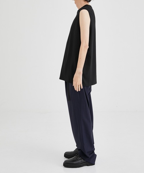 WELLDER（ウェルダー）の「【WELLDER/ウェルダー】Suvin Supima Crew Neck No Sleeve（Tシャツ/カットソー・メンズ・ホワイト/ブラック・4/5）」の7枚目の写真