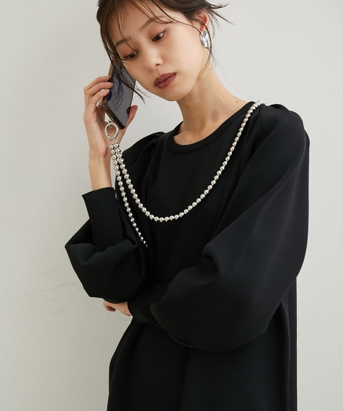 VIS(ビス)の「【追加生産】パール&メタルボールスマホショルダー(スマホグッズ・レディース・シルバー/ホワイト・FREE)」の14枚目の写真