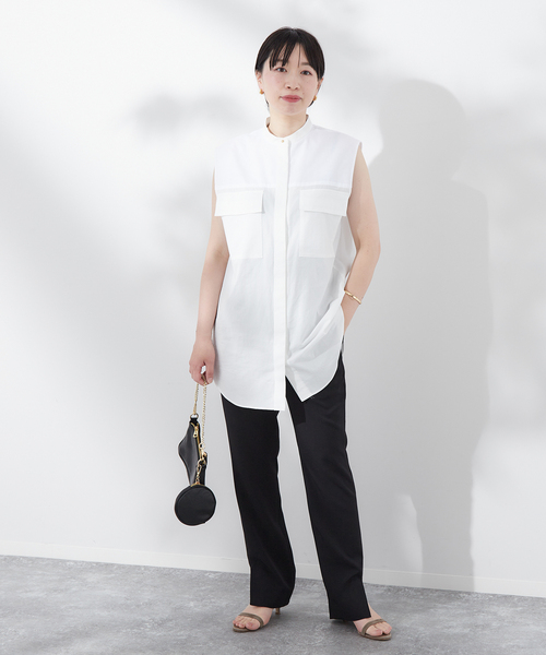 journal standard L'essage(ジャーナルスタンダードレサージュ)の「ストレッチスリットテーパードパンツ(その他パンツ・レディース・ネイビー/ブラック・36/38)」の3枚目の写真
