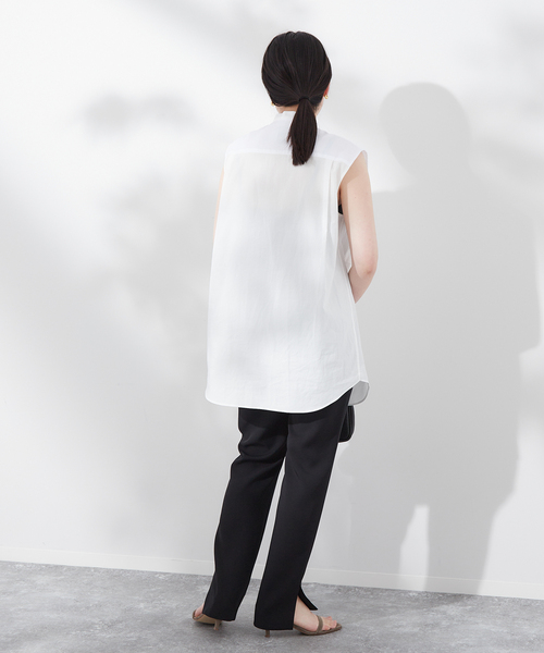 journal standard L'essage(ジャーナルスタンダードレサージュ)の「ストレッチスリットテーパードパンツ(その他パンツ・レディース・ネイビー/ブラック・36/38)」の4枚目の写真