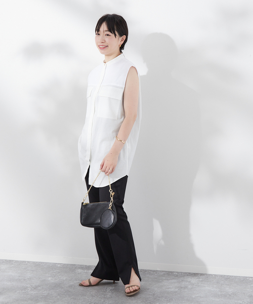 journal standard L'essage(ジャーナルスタンダードレサージュ)の「ストレッチスリットテーパードパンツ(その他パンツ・レディース・ネイビー/ブラック・36/38)」の5枚目の写真