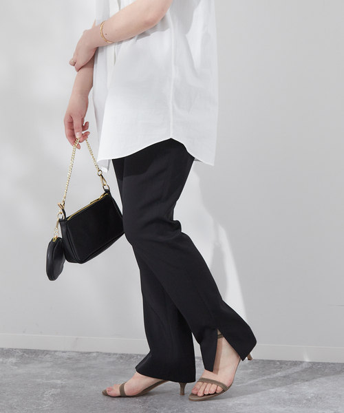 journal standard L'essage(ジャーナルスタンダードレサージュ)の「ストレッチスリットテーパードパンツ(その他パンツ・レディース・ネイビー/ブラック・36/38)」の6枚目の写真