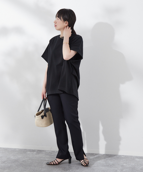 journal standard L'essage(ジャーナルスタンダードレサージュ)の「ストレッチスリットテーパードパンツ(その他パンツ・レディース・ネイビー/ブラック・36/38)」の7枚目の写真