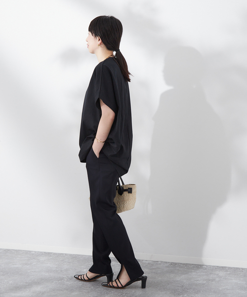 journal standard L'essage(ジャーナルスタンダードレサージュ)の「ストレッチスリットテーパードパンツ(その他パンツ・レディース・ネイビー/ブラック・36/38)」の8枚目の写真