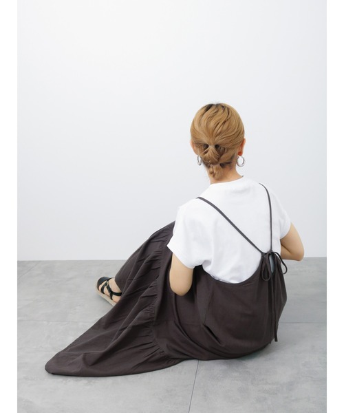 Samansa Mos2 blue（サマンサモスモスブルー）の「フレンチスリーブTシャツ（Tシャツ/カットソー・レディース・チャコールグレー/オフホワイト/パープル・F）」の11枚目の写真