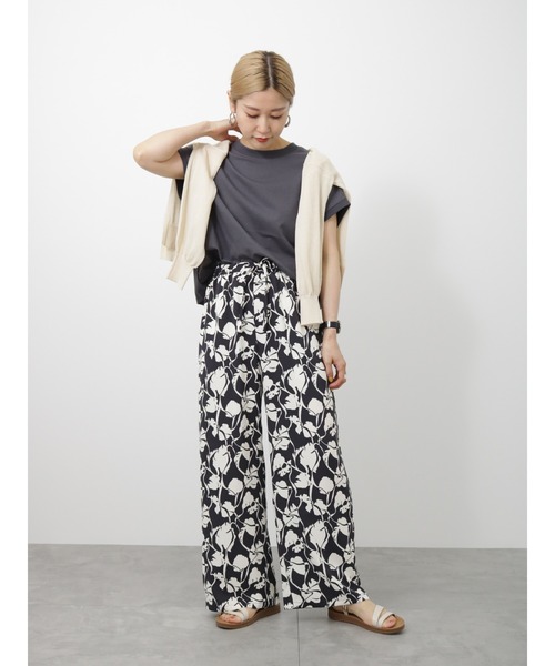 Samansa Mos2 blue（サマンサモスモスブルー）の「フレンチスリーブTシャツ（Tシャツ/カットソー・レディース・チャコールグレー/オフホワイト/パープル・F）」の16枚目の写真