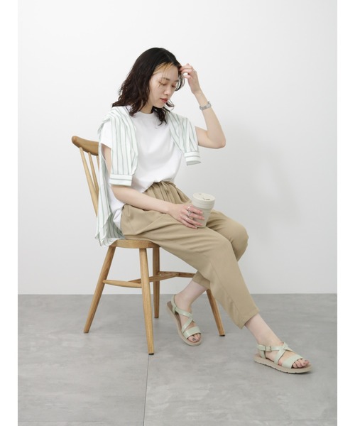 Samansa Mos2 blue（サマンサモスモスブルー）の「フレンチスリーブTシャツ（Tシャツ/カットソー・レディース・チャコールグレー/オフホワイト/パープル・F）」の21枚目の写真