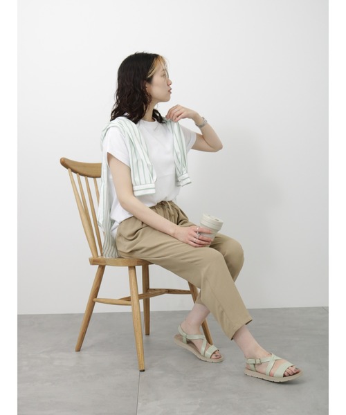 Samansa Mos2 blue（サマンサモスモスブルー）の「フレンチスリーブTシャツ（Tシャツ/カットソー・レディース・チャコールグレー/オフホワイト/パープル・F）」の22枚目の写真