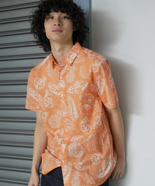 BANKS（バンクス）の「SS SHIRT/BANKS(バンクス)半袖アロハシャツ（シャツ/ブラウス・メンズ・オレンジ・MEDIUM/LARGE/X-LARGE）」の4枚目の写真
