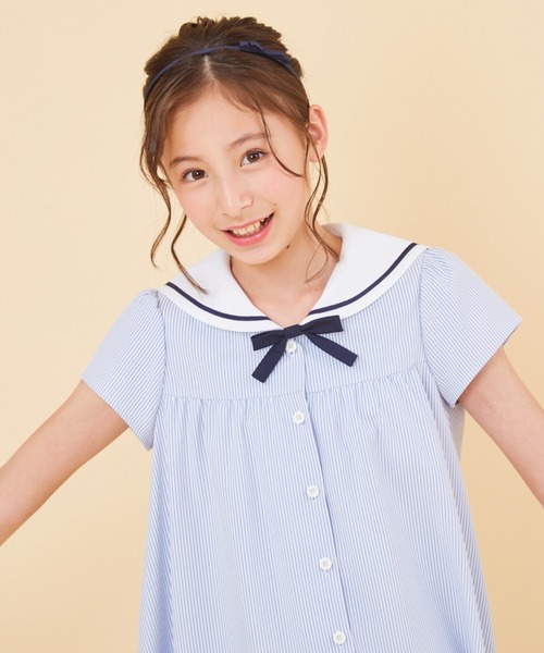 極美品 ショパン チュールワンピースセットアップ 120 水色 ブルー 丸襟 極美品 ショパン チュールワンピースセットアップ 120 水色