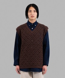 LUFON/ルフォン/CROCHET HAND KNIT VEST