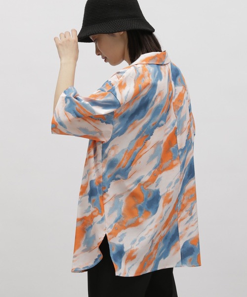 LAKOLE(ラコレ)の「マーブルプリントオーバーシャツ / 963113(シャツ/ブラウス・レディース・オレンジ/ブラック・SMALL/MEDIUM)」の13枚目の写真