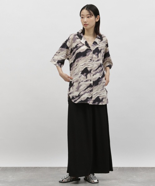 LAKOLE(ラコレ)の「マーブルプリントオーバーシャツ / 963113(シャツ/ブラウス・レディース・オレンジ/ブラック・SMALL/MEDIUM)」の9枚目の写真